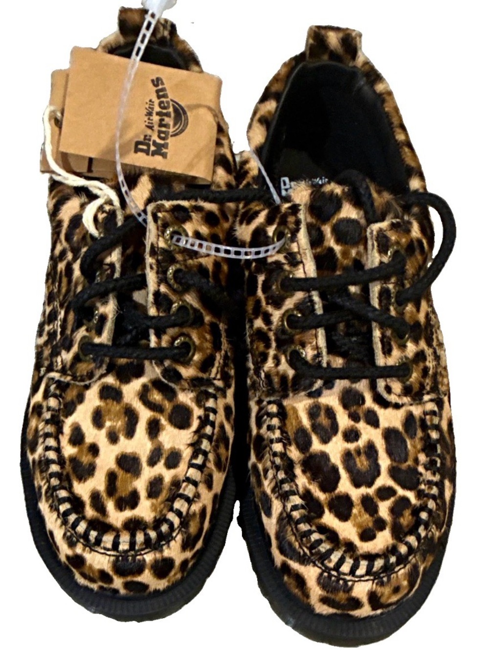 NWT Dr. Martens women’s size 4 Leopard Print Lace-Up Sneakers - Brown/Black